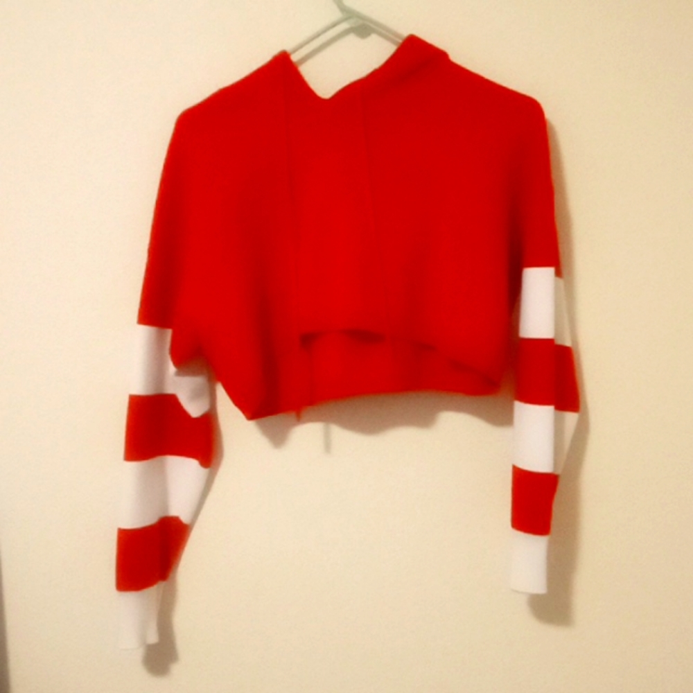 Red, forever 21, cropped hoodie